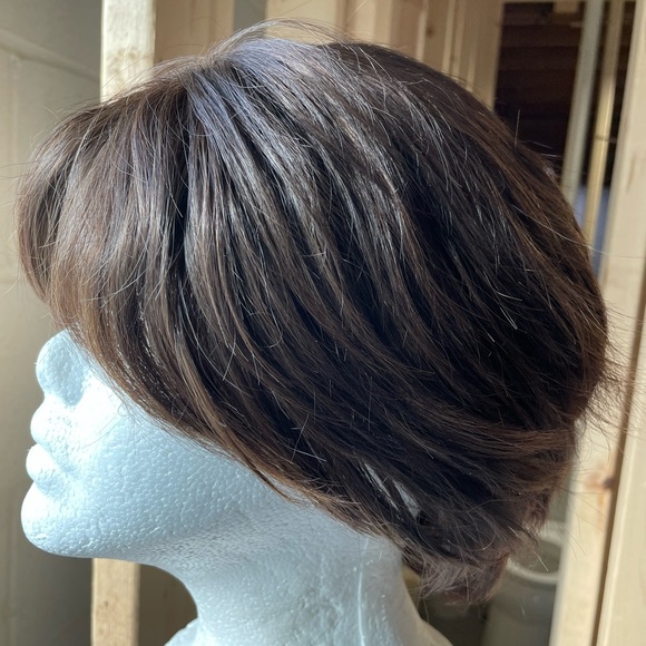 NWT 9” short brown wig natural brown men’s wig short layered tapered DP - Picture 1 of 11